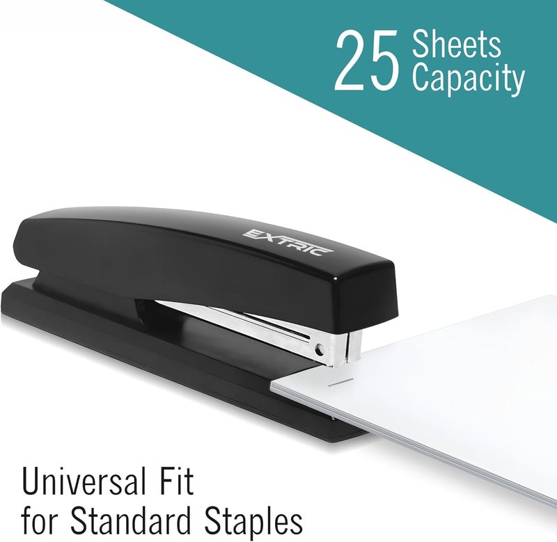 EXTRIC Stapler – Staplers for Desk, Black Stapler Heavy Duty 3 Pack, Staplers 25 Sheet Capacity for Office and Home - Image 3